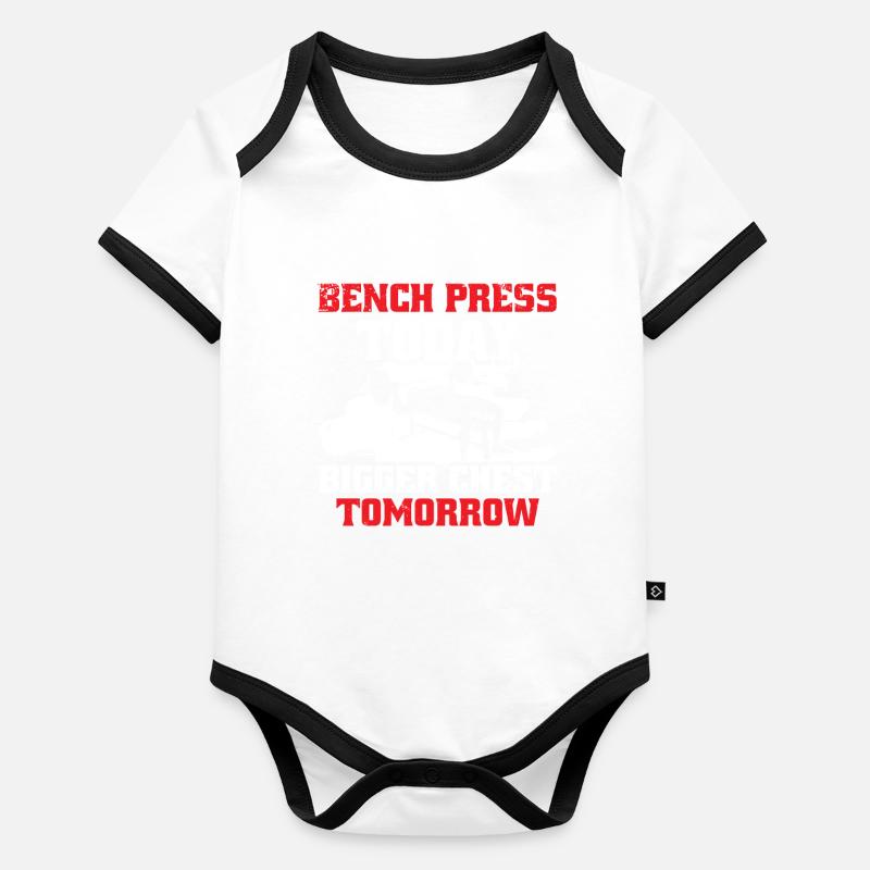 Chest Training Bodybuilder Bench Press aujourd’hui Body Bébé bio contrasté manches courtes
