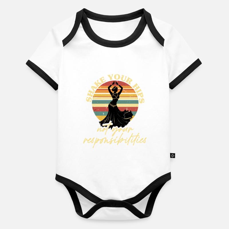 Danse orientale Danseuse orientale Secouez vos hanches Body Bébé bio contrasté manches courtes