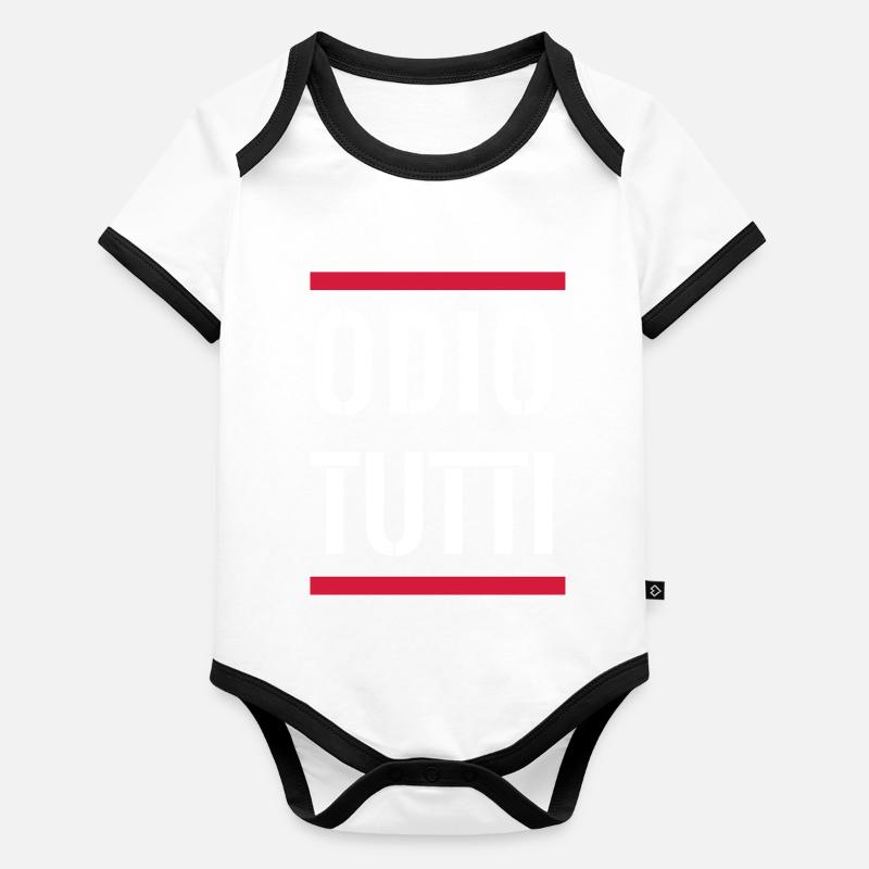 Ich hasse alles weiß Baby Bio-Kurzarm-Kontrastbody
