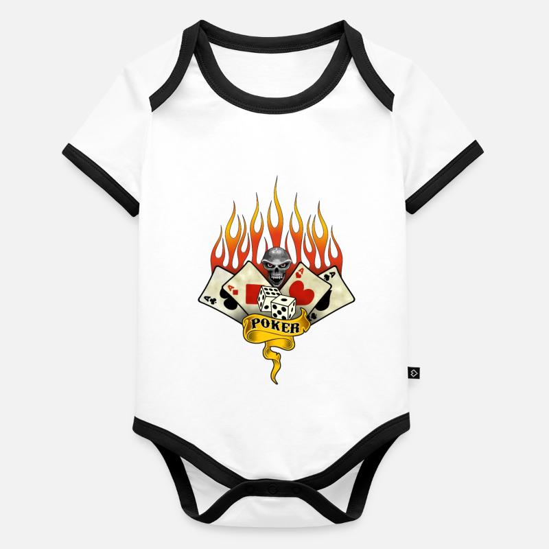 poker team design 2 Organic Baby Contrasting Bodysuit