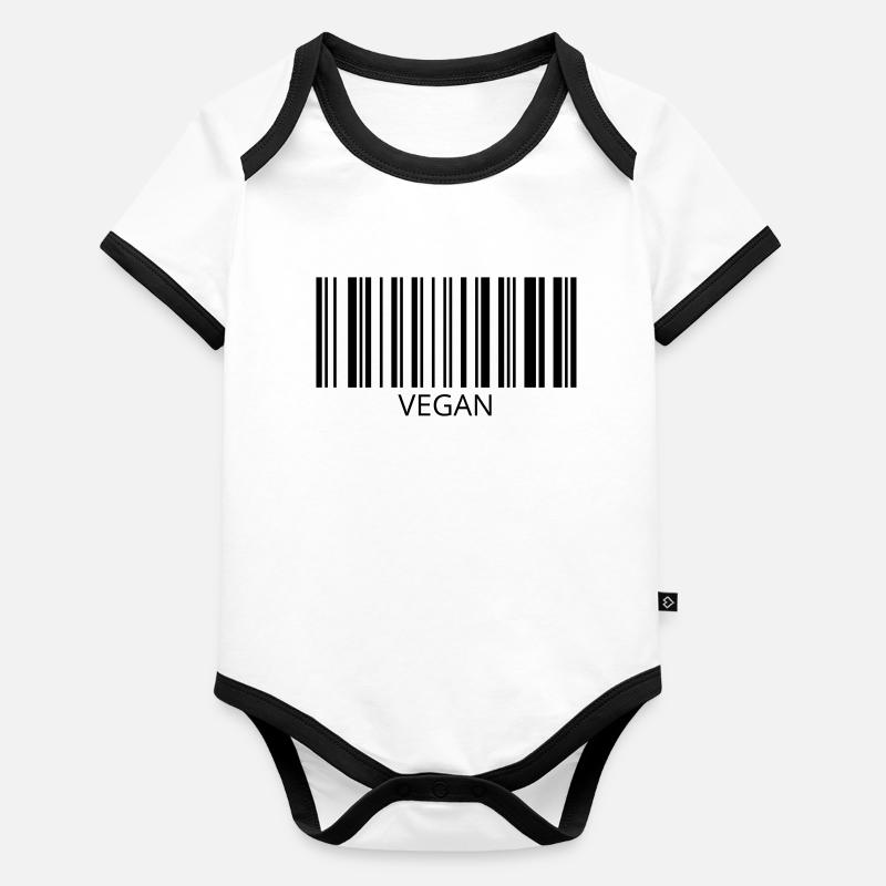 VEGAN code à barres Body Bébé bio contrasté manches courtes