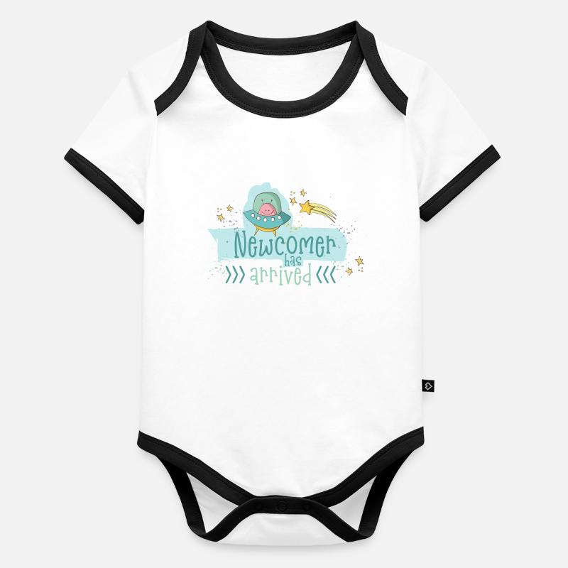 Baby Geburt: Newcomer - Ein Junge ist geboren Baby Bio-Kurzarm-Kontrastbody
