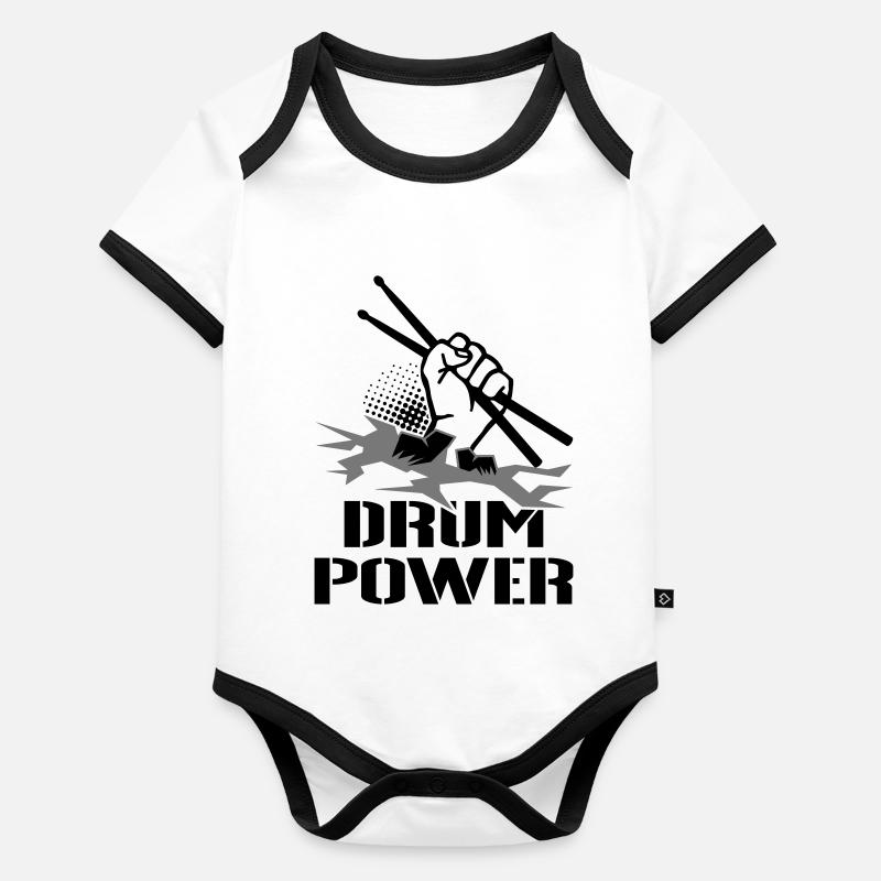 Drum Power Baby Bio-Kurzarm-Kontrastbody