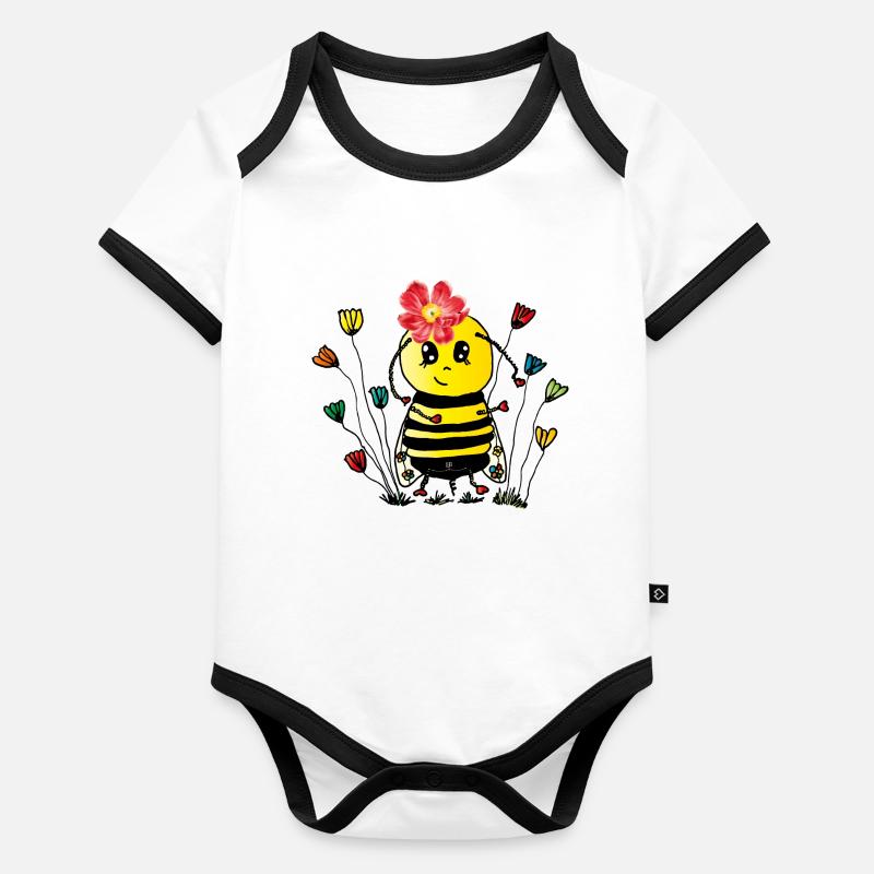 Apes funny bee Organic Baby Contrasting Bodysuit