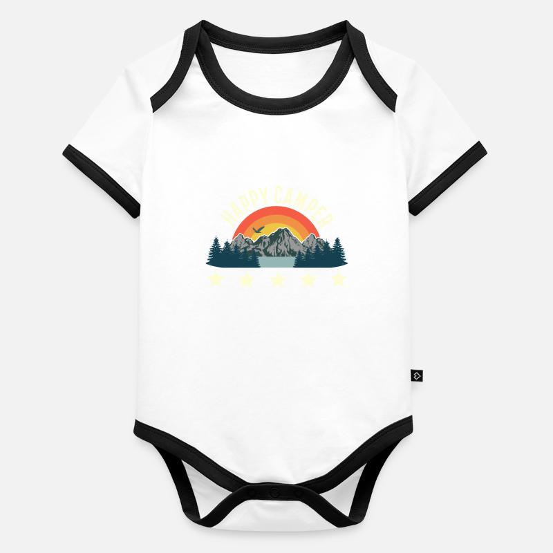 Camper heureux Body Bébé bio contrasté manches courtes