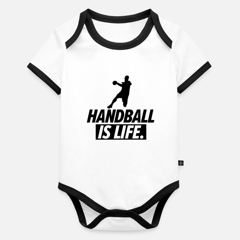 Handball Body Bébé bio contrasté manches courtes