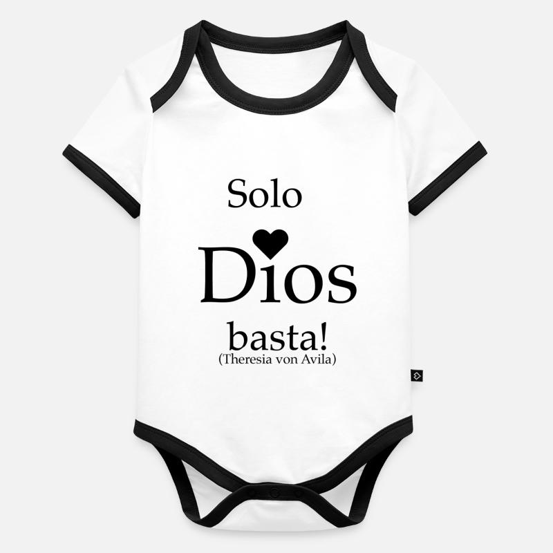 Solo Dios (groß) Baby Bio-Kurzarm-Kontrastbody