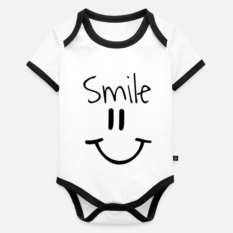 Lächeln Baby Bio-Kurzarm-Kontrastbody