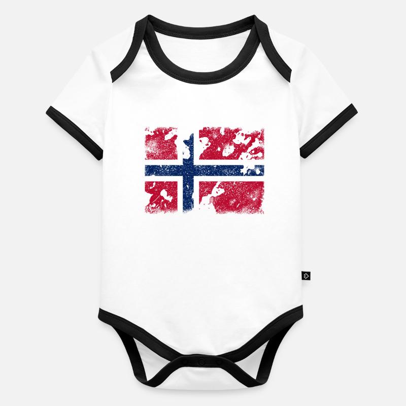 Norvège Body Bébé bio contrasté manches courtes