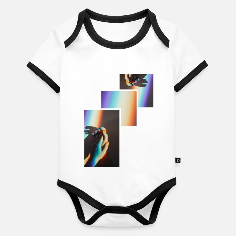 Hand Design Baby Bio-Kurzarm-Kontrastbody