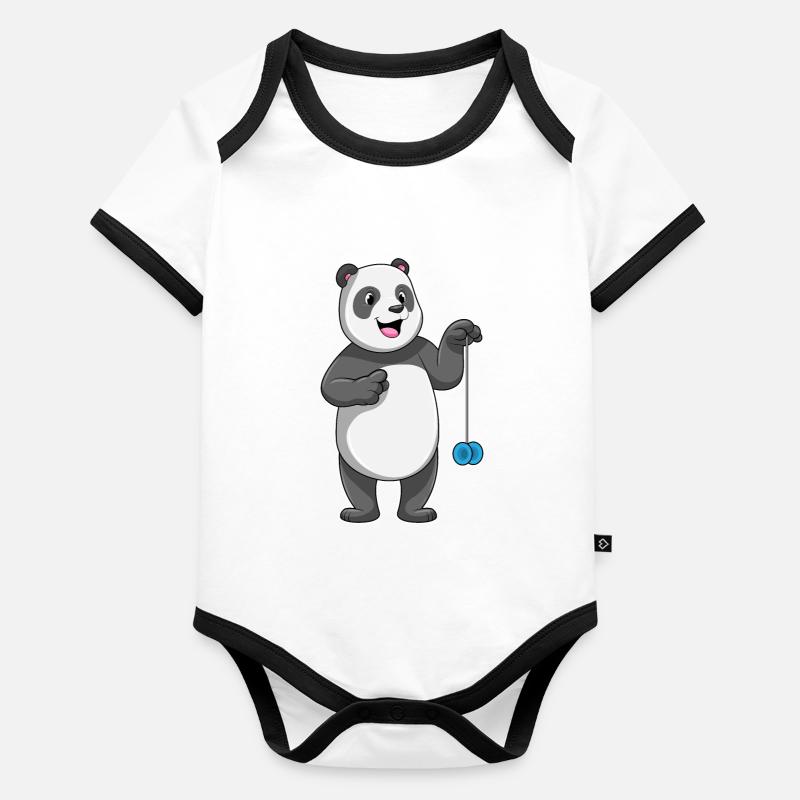Panda with Jojo Organic Baby Contrasting Bodysuit