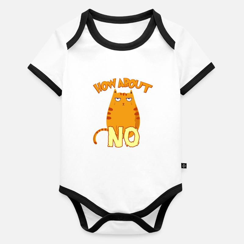 Que diriez-vous pas mignon félin sauvage Meow Body Bébé bio contrasté manches courtes