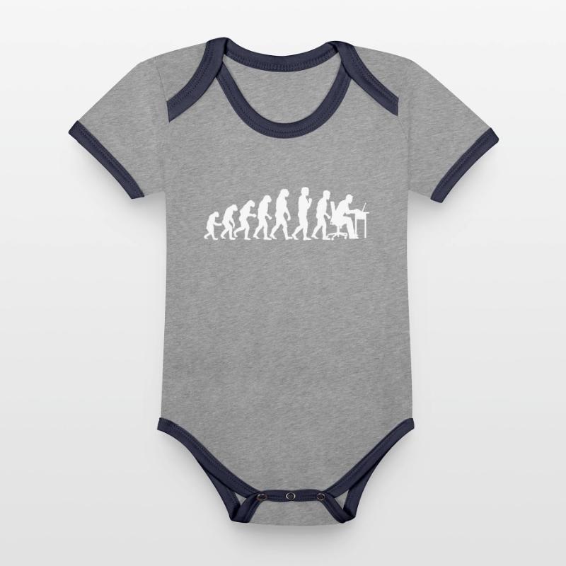 Evolution Computertechniker Nerd Programmierung Baby Bio-Kurzarm-Kontrastbody