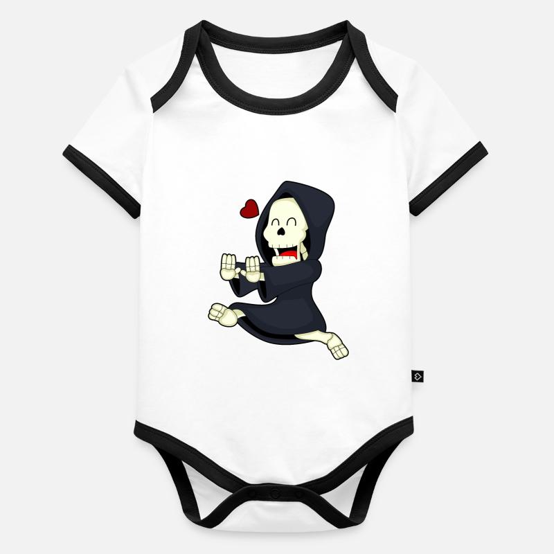 Skeleton Jogger Jogging Body Bébé bio contrasté manches courtes