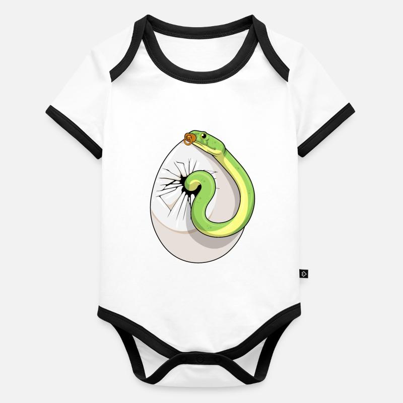 Schlange Ei Schnuller Baby Bio-Kurzarm-Kontrastbody