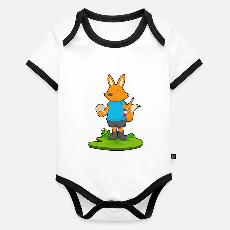Fuchs Malen Pinsel Baby Bio-Kurzarm-Kontrastbody