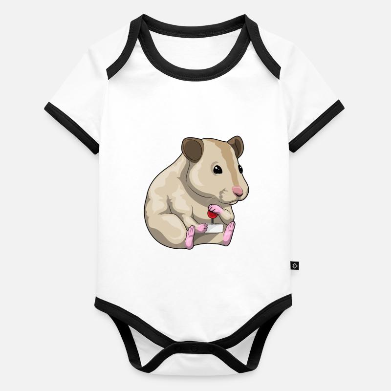 Hamster Gamer Controller Baby Bio-Kurzarm-Kontrastbody