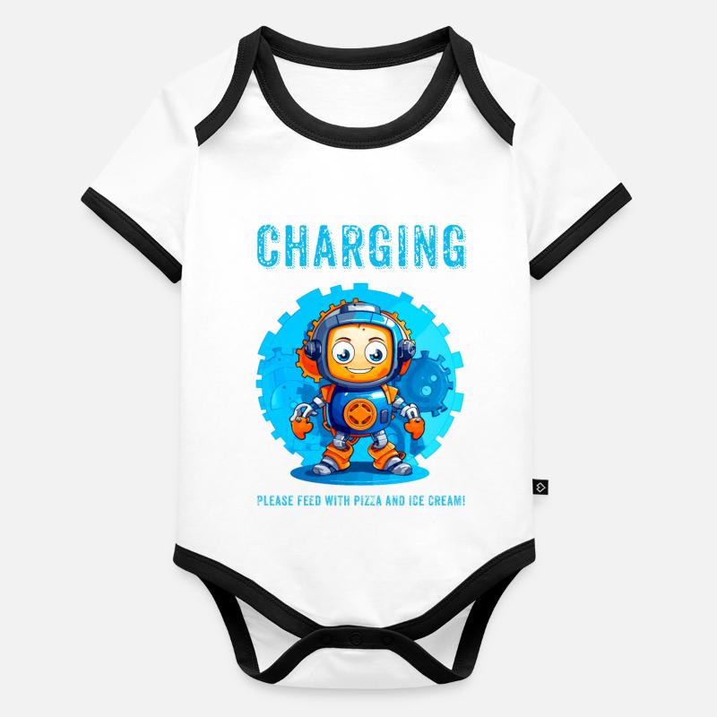 Robot Kid Body Bébé bio contrasté manches courtes