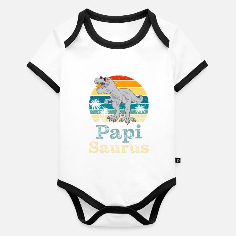 Papi Saurus Papa Saurus Papi Schweiz Baby Bio-Kurzarm-Kontrastbody