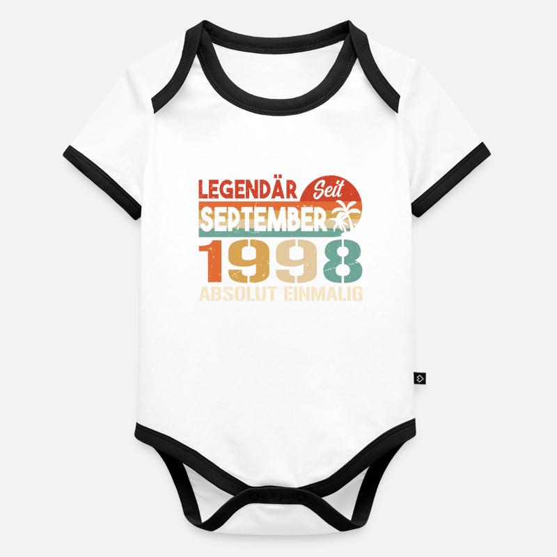 1998 September Vintage Geburtstagsgeschenk 1998 Baby Bio-Kurzarm-Kontrastbody