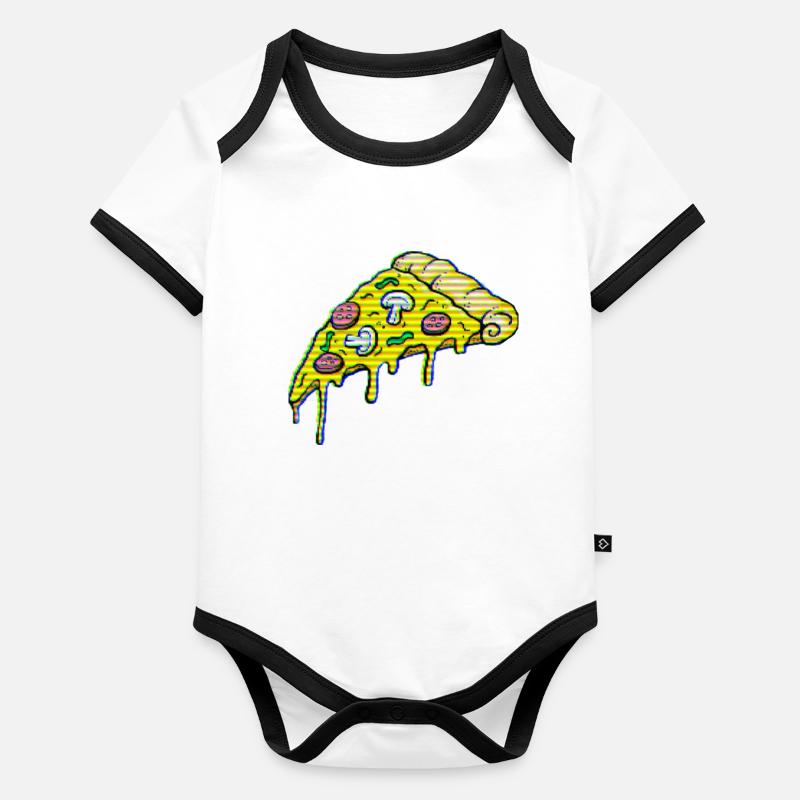 PIZZA Body Bébé bio contrasté manches courtes