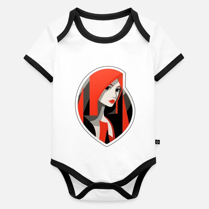Le Petit Chaperon Rouge Body Bébé bio contrasté manches courtes