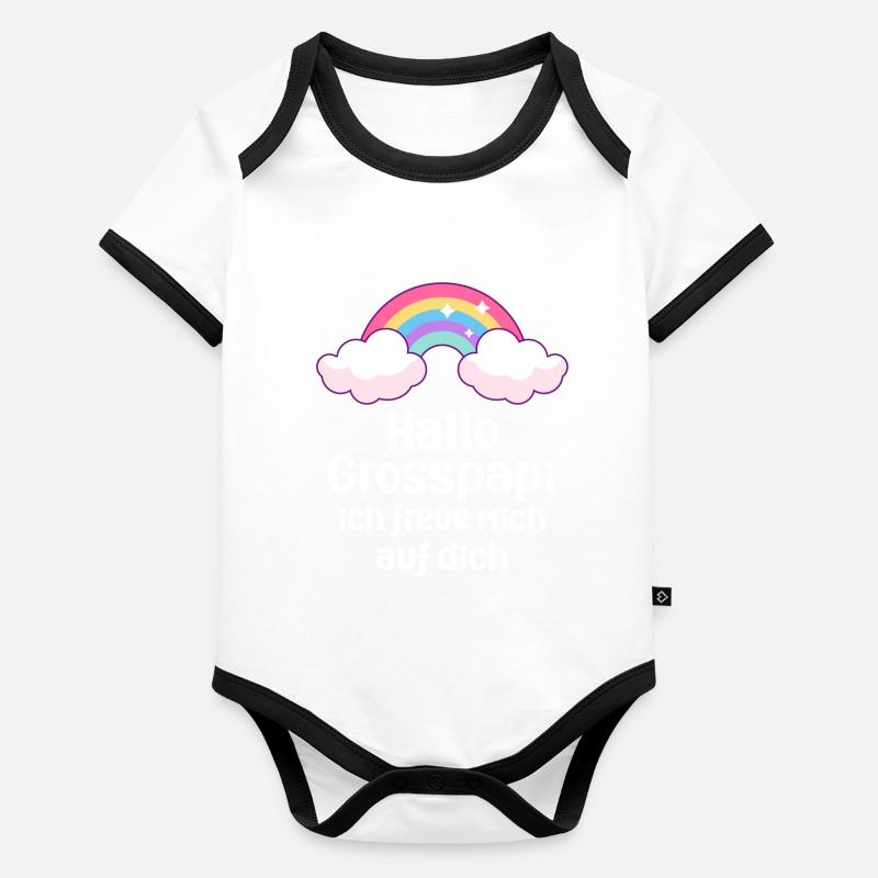 Hallo Grosspapi befördert zum Grosspapi Opa Baby Bio-Kurzarm-Kontrastbody