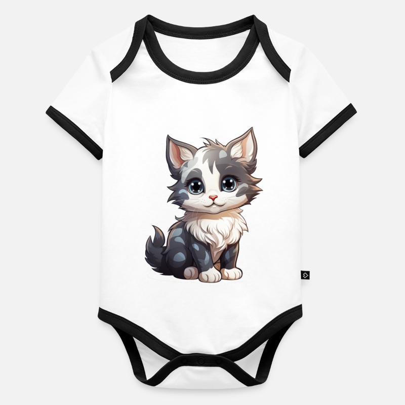 Par Catb4 Body Bébé bio contrasté manches courtes