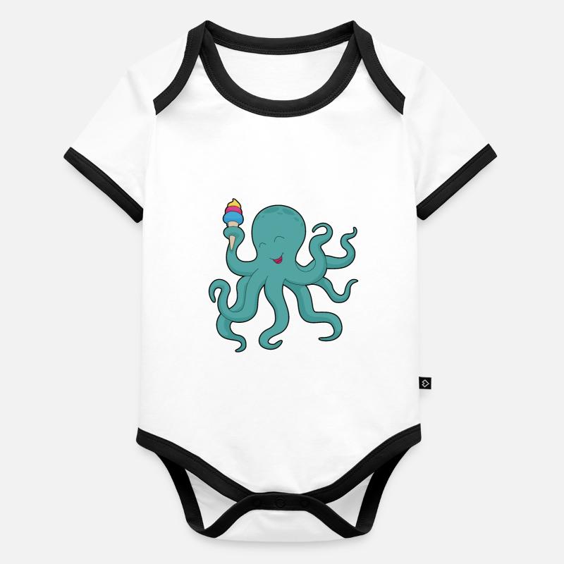 Octopus Waffle Ice Cream Organic Baby Contrasting Bodysuit