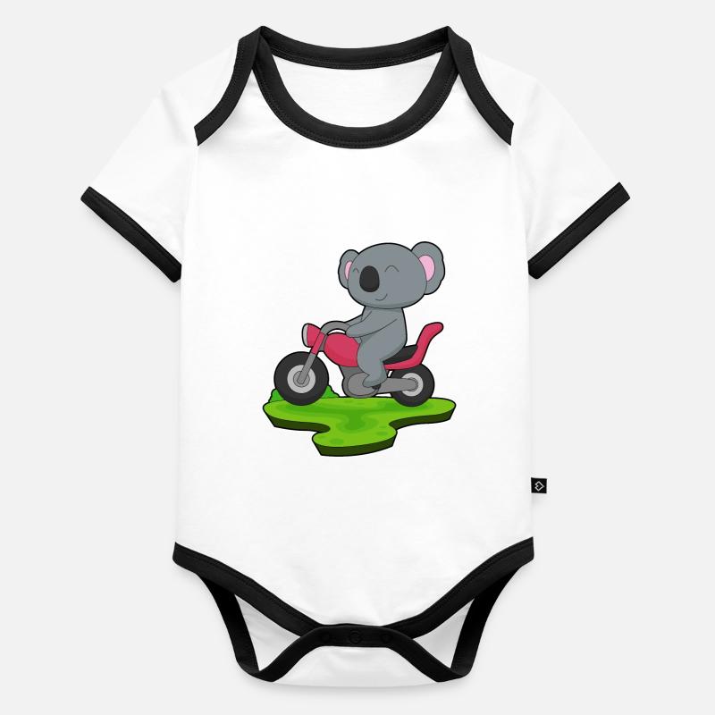 Koala Motorrad Baby Bio-Kurzarm-Kontrastbody