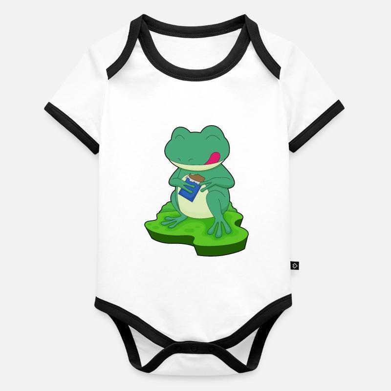 Frog Bar Chocolate Organic Baby Contrasting Bodysuit