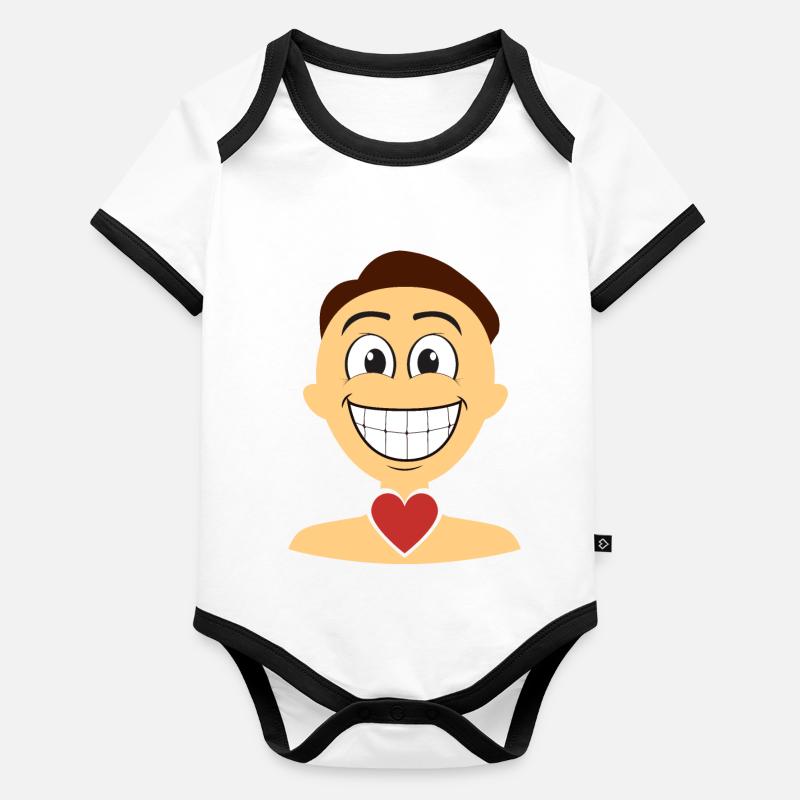 Ein verliebter Mann Baby Bio-Kurzarm-Kontrastbody
