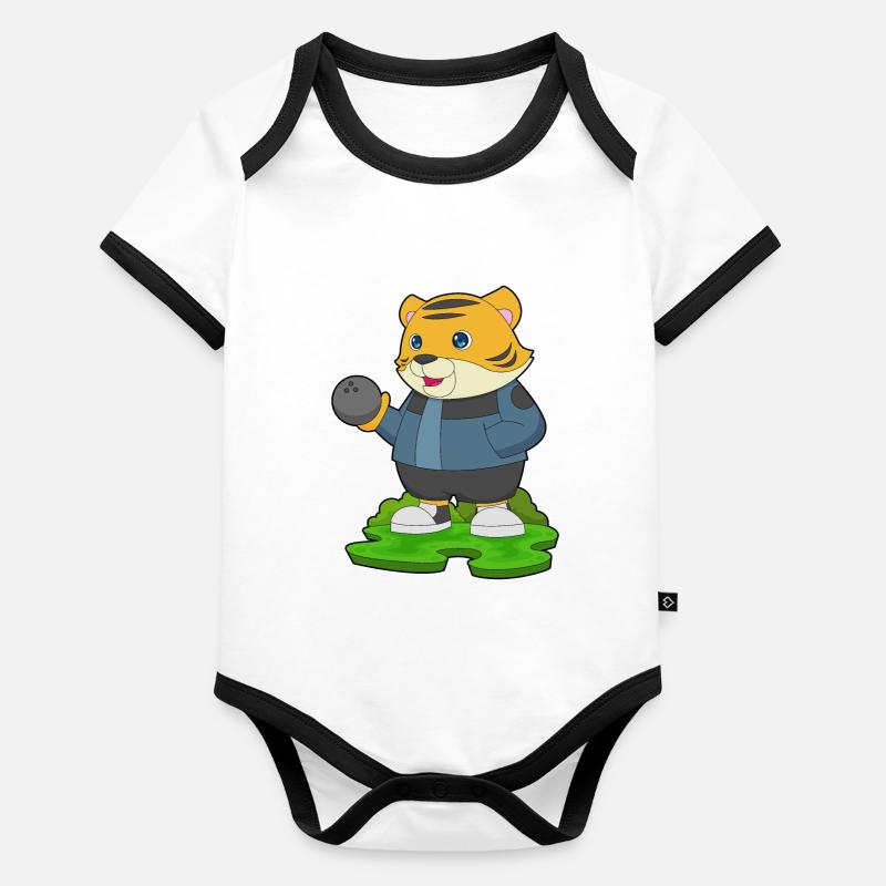 Tiger Bowling Bowlingkugel Baby Bio-Kurzarm-Kontrastbody