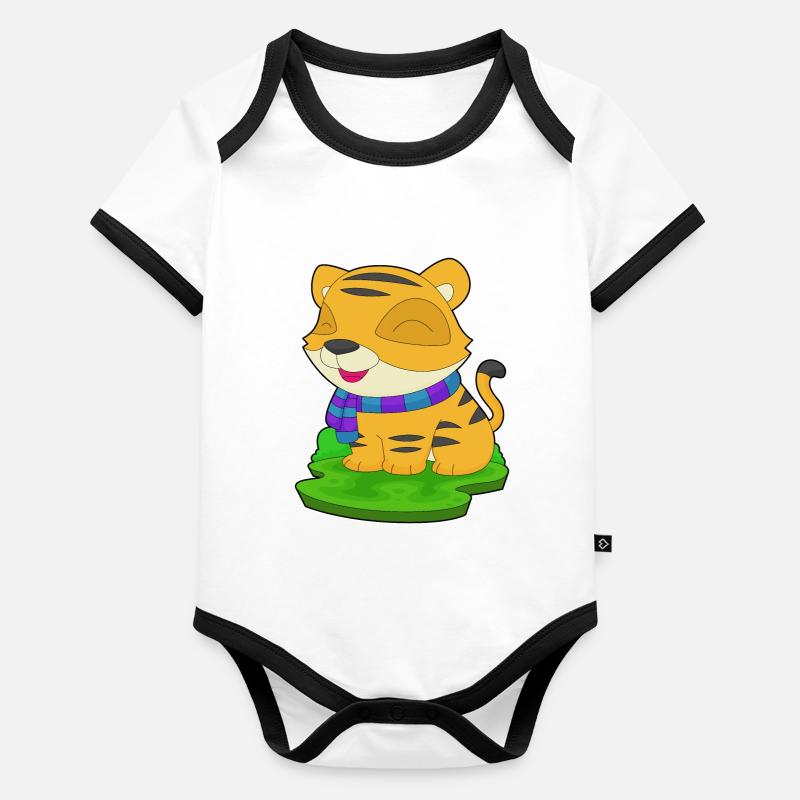 Tiger Scarf Organic Baby Contrasting Bodysuit