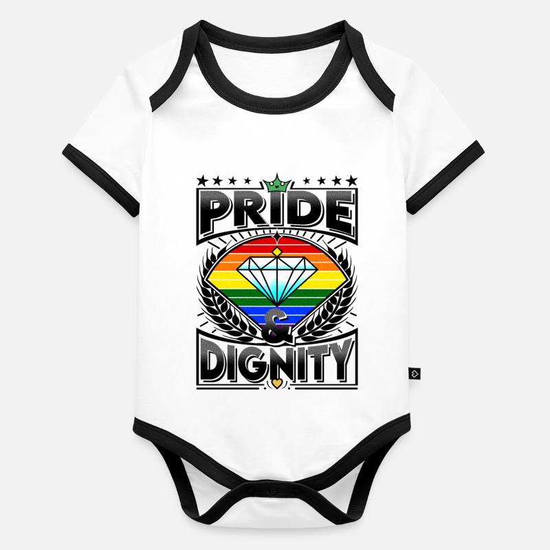 Pride & Dignity LGBT Diamond & Laurel Doodle Organic Baby Contrasting Bodysuit