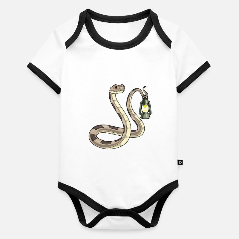 Schlange Laterne Baby Bio-Kurzarm-Kontrastbody