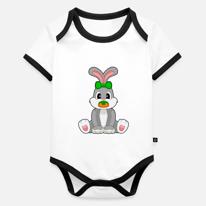 Sucette pour bébé lapin Body Bébé bio contrasté manches courtes