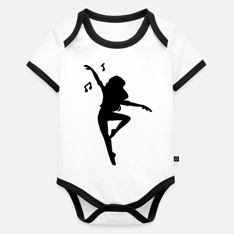 femme danse de silhouette. Partition dans la danse Body Bébé bio contrasté manches courtes