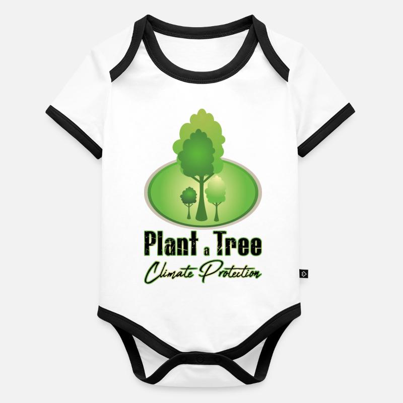 Planter un arbre - Protection du climat Body Bébé bio contrasté manches courtes