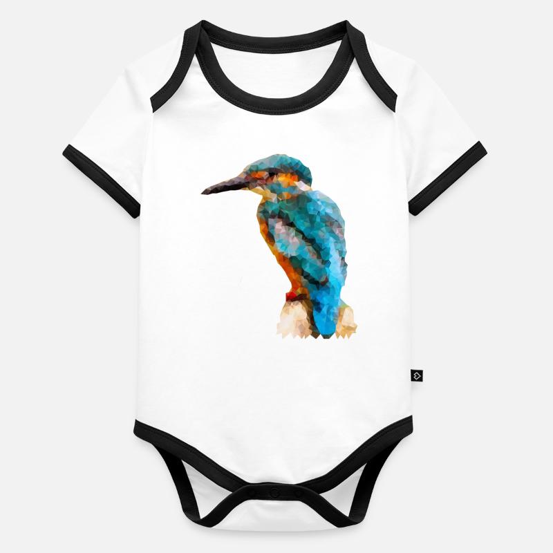 Oiseau de glace Body Bébé bio contrasté manches courtes