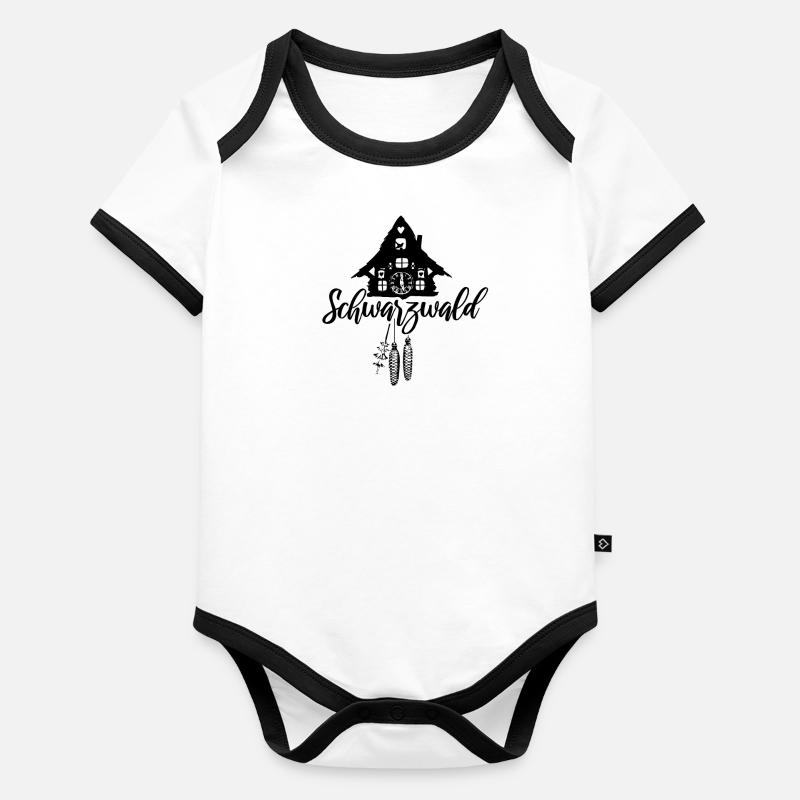 Forêt-Noire Body Bébé bio contrasté manches courtes