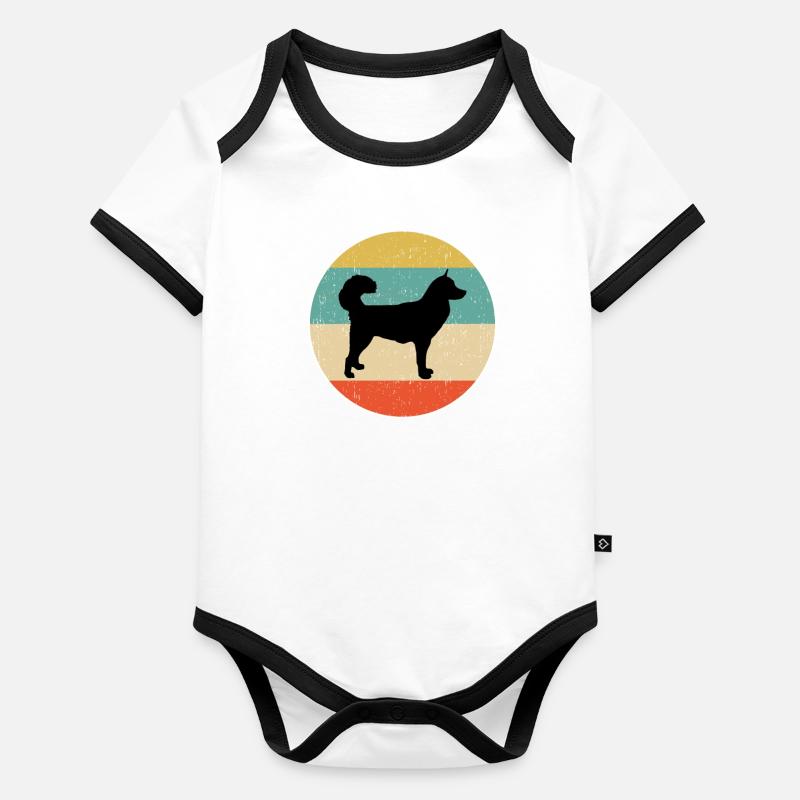 Conception de cadeau de chien Malamute d'Alaska Body Bébé bio contrasté manches courtes