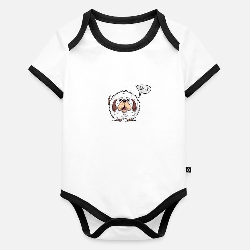 Fluffy dog Organic Baby Contrasting Bodysuit