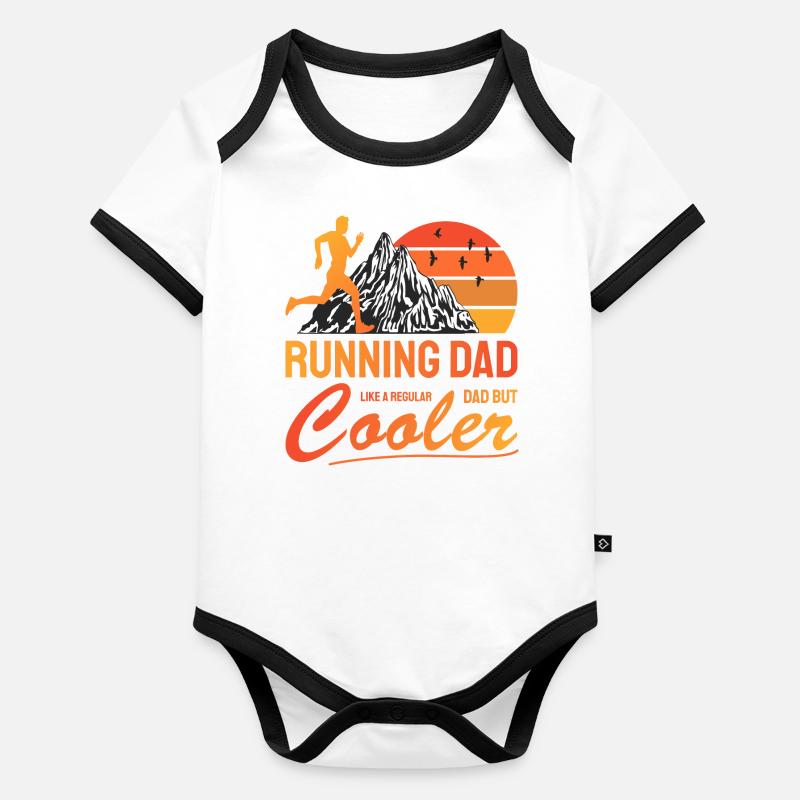 Running Dad Cooler Gift for Dad Runner Organic Baby Contrasting Bodysuit