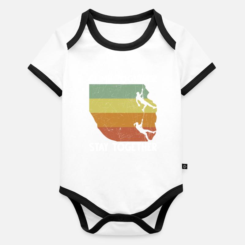 Rock Climbing Climber Retro Organic Baby Contrasting Bodysuit