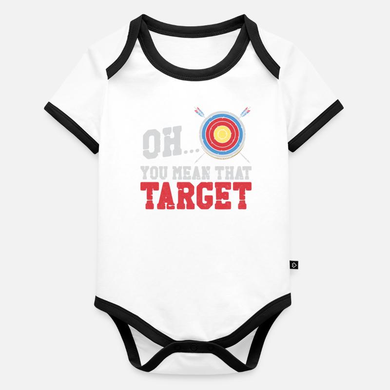 Archery Bow Archer Vintage Target Body Bébé bio contrasté manches courtes
