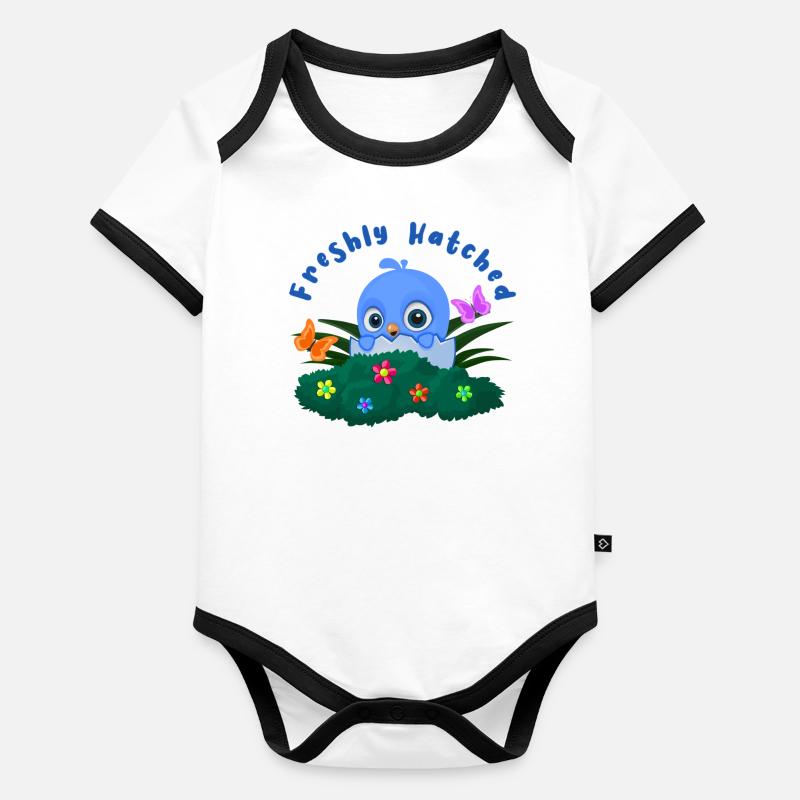 Freshly Hatched "Blue" Organic Baby Contrasting Bodysuit