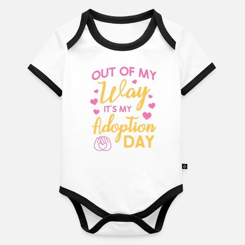 À l’écart, c’est mon jour d’adoption Body Bébé bio contrasté manches courtes