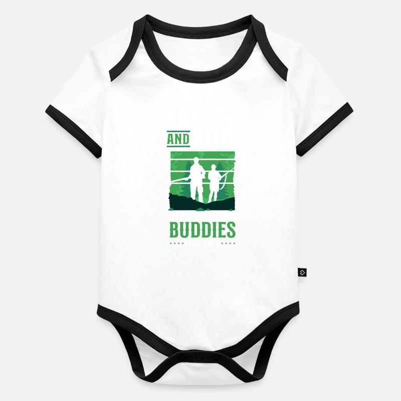 Buck Deer Hunting Hunter Father Baby Bio-Kurzarm-Kontrastbody