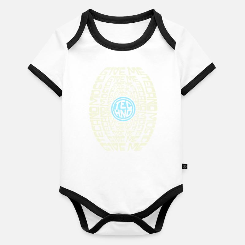 | de chemise Techno Graphique Text Graphic Donnez-moi de la musique techno Body Bébé bio contrasté manches courtes